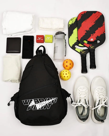 Warping Point Pickleball Crossbody Sling Backpack Adjustable Large Capacity for Women Men Hold 2-4 Paddles Multiple Compartments-4