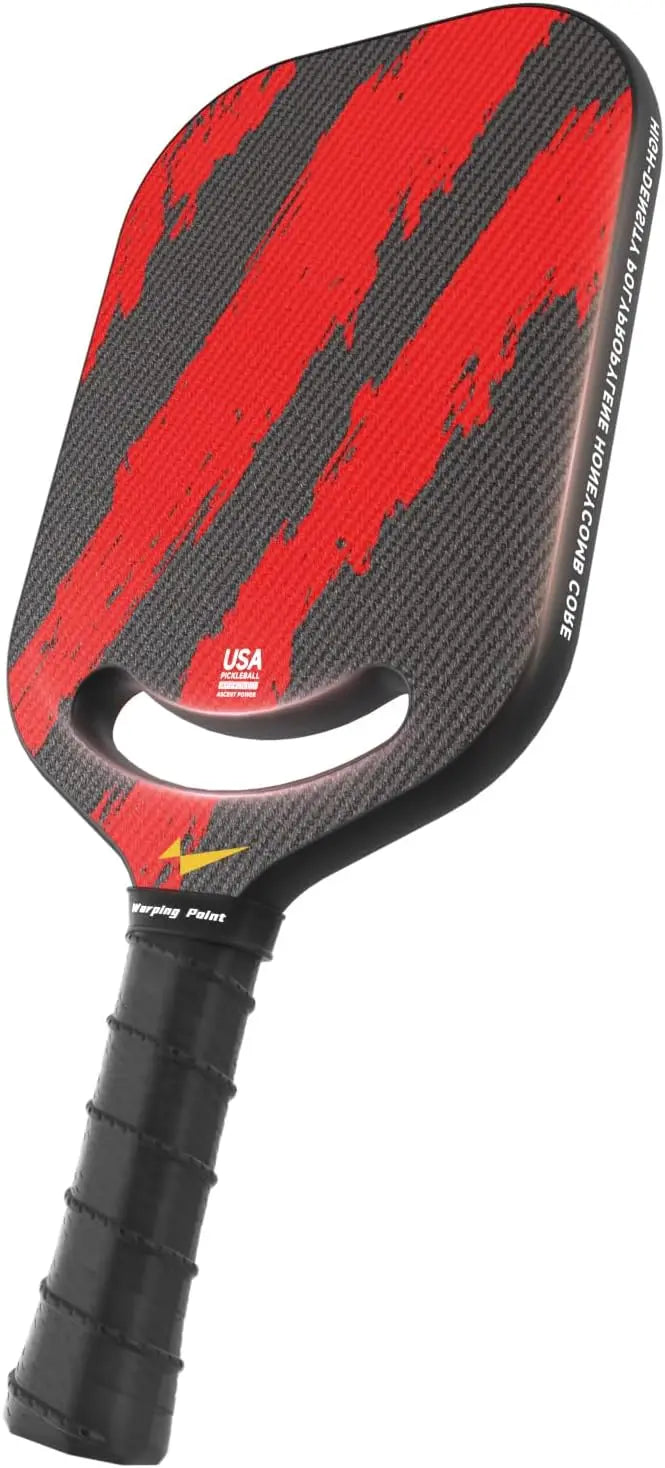 Warping Point Ascent Pickleball Paddles | Carbon Fiber Racket Aero Throat | Textured Grit Surface | Hexa Polymer Core | Designed-7