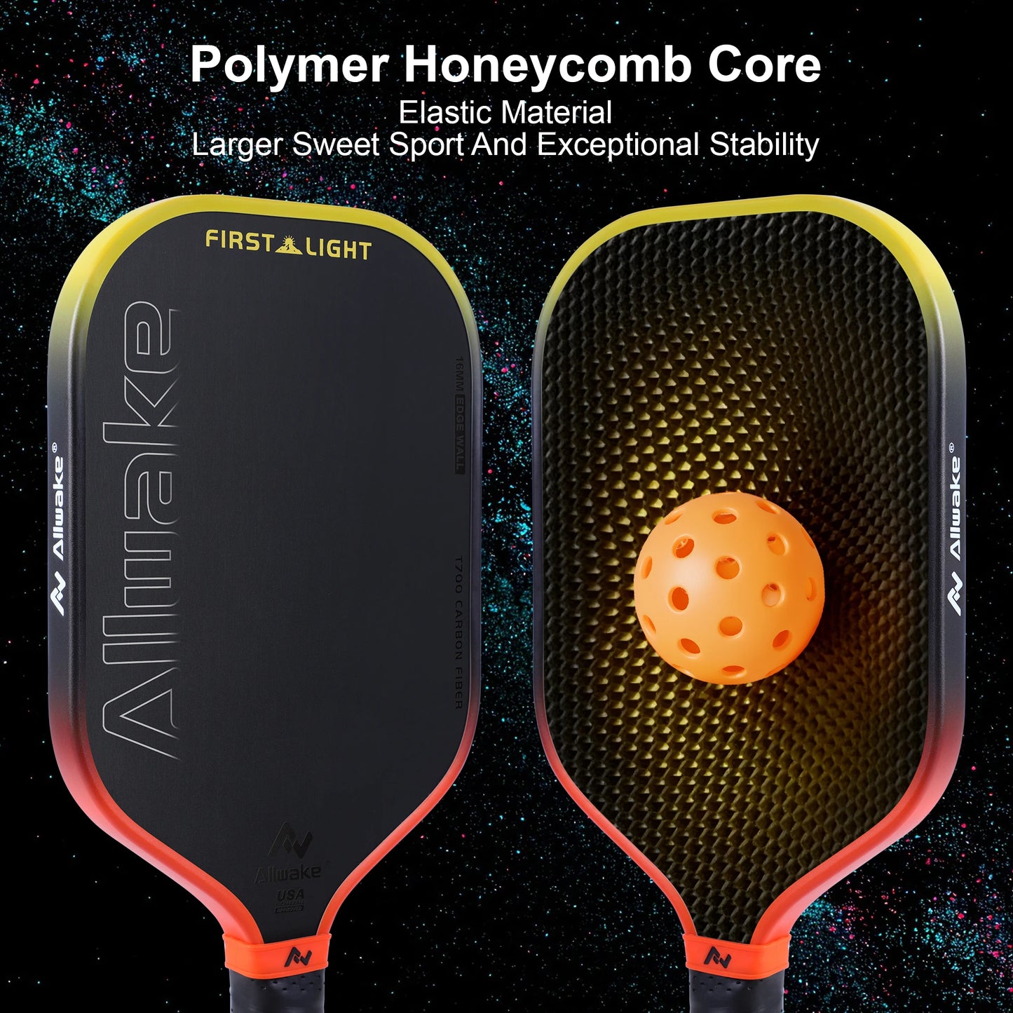 ALLWAKE T700 Raw Carbon Fiber with Foam Injected Edges for Expanded Sweet Sport Sweet Sport, Control and Power Pickleball Paddle-4