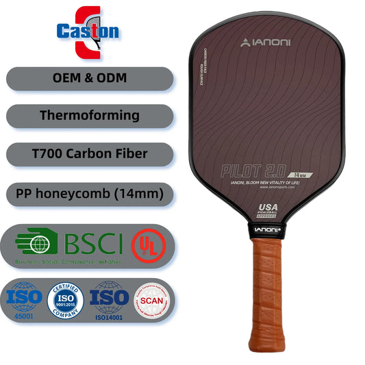 CASTON Sports PRO Carbon Fiber T700 Gen 3 Gen 4 Thermoformed Pickleball Paddle 14mm Thickness TOP Honeycomb Portable Training-0