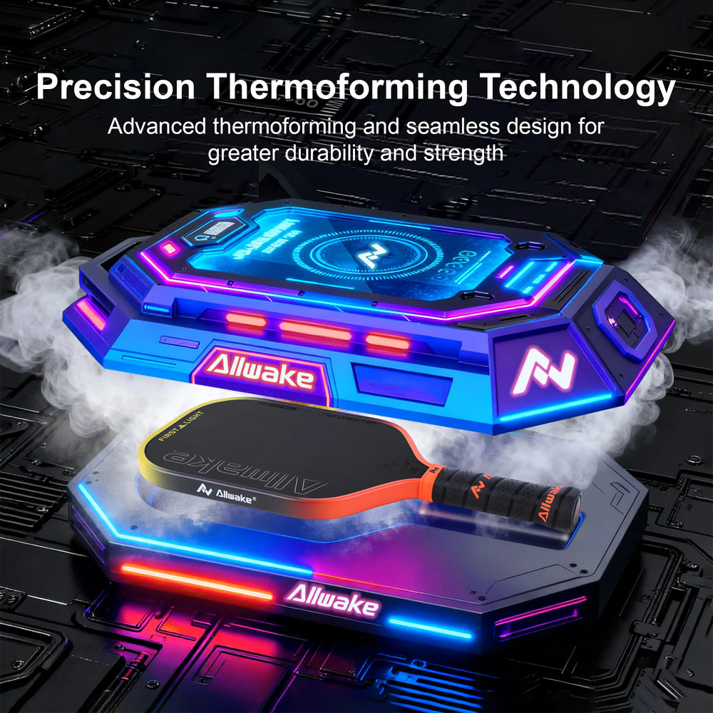ALLWAKE First Light Series RTS 3K Carbon Fiber Thermoformed Construction PP Honeycomb and EVA Core Pickle Ball Paddle-1