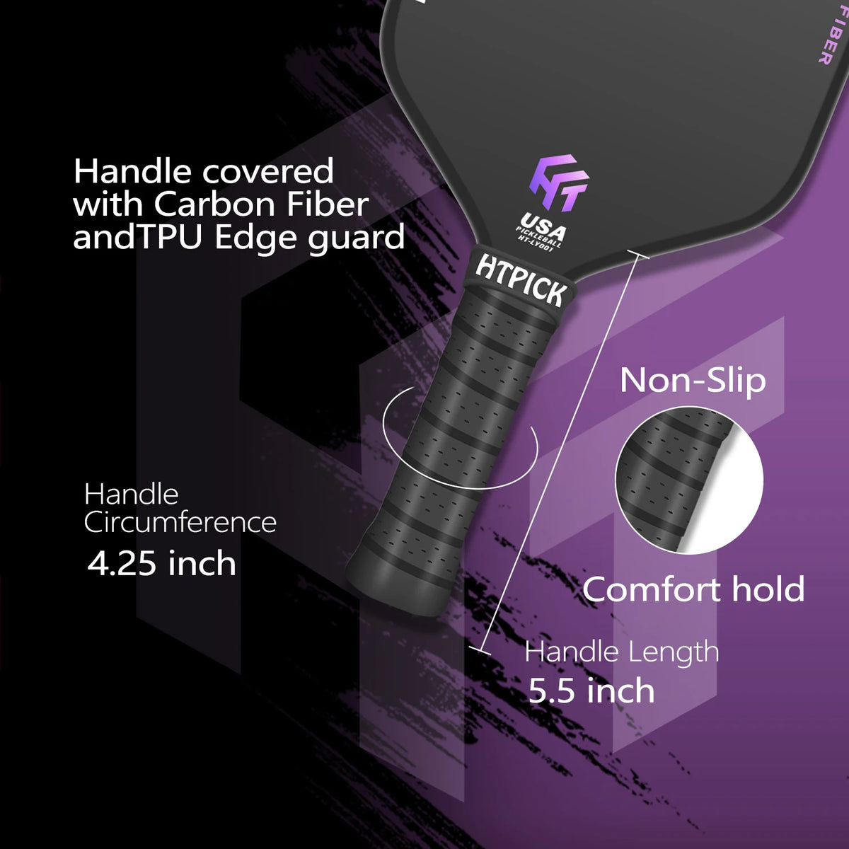 US Warehouse Shipping T700 Carbon Fiber 16mm Pro Pickleball Paddle Graphite Racket High Performance Pickleball Equipment-2
