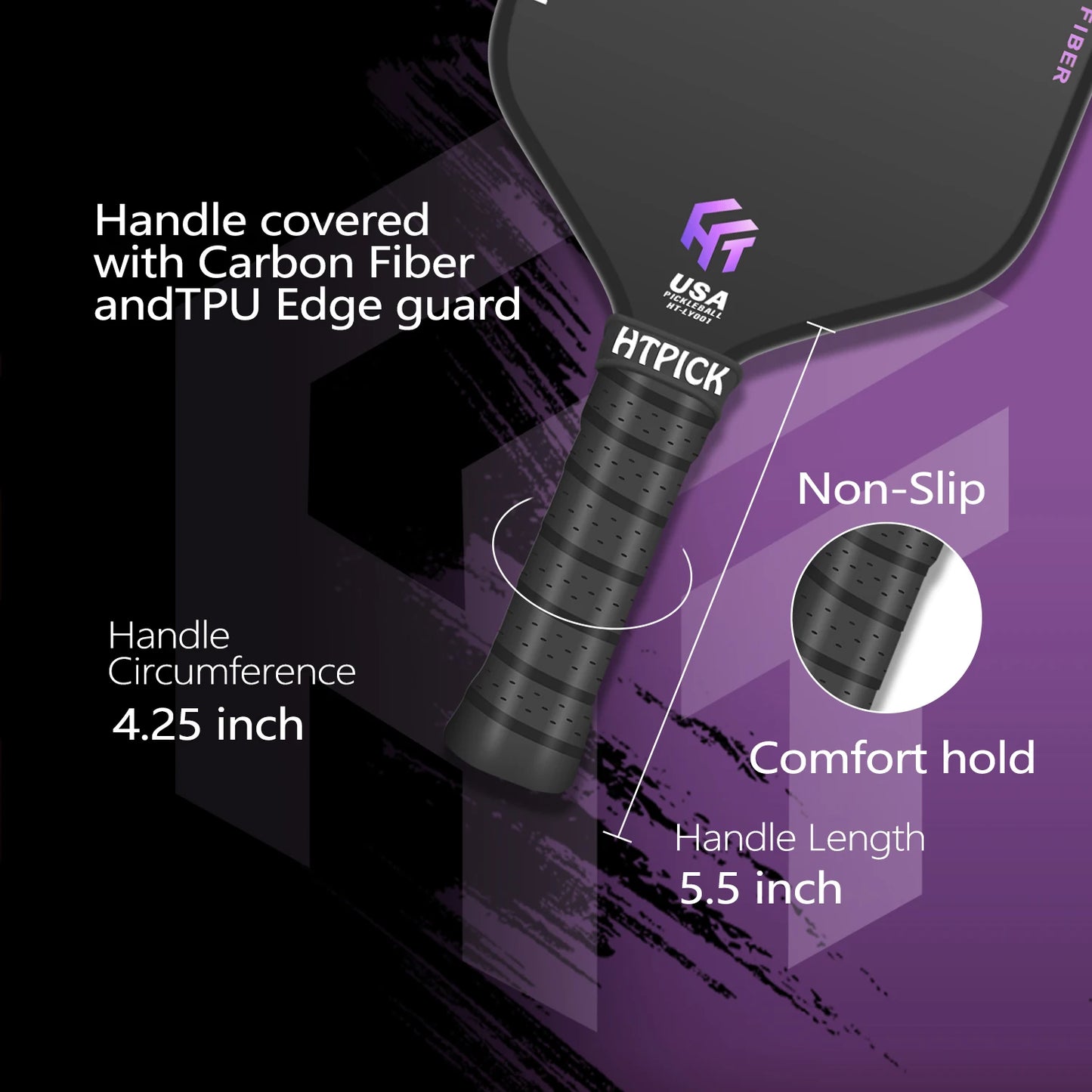 US Warehouse Shipping T700 Carbon Fiber 16mm Pro Pickleball Paddle Graphite Racket High Performance Pickleball Equipment-2