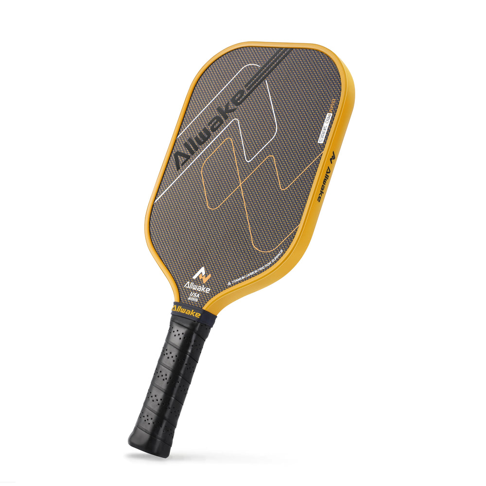 ALLWAKE Pickleball Paddle with 3k & Titanium Raw Carbon Fiber Surface & 16mm Power Polymer Core-0