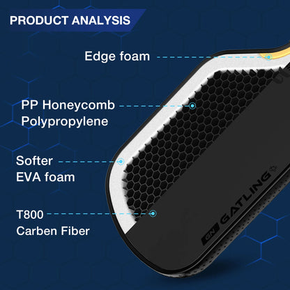 JUSAIN Factory GEN 5 Pickleball Paddle Power Technology Using  T800 Carbon Fiber Paddle-2