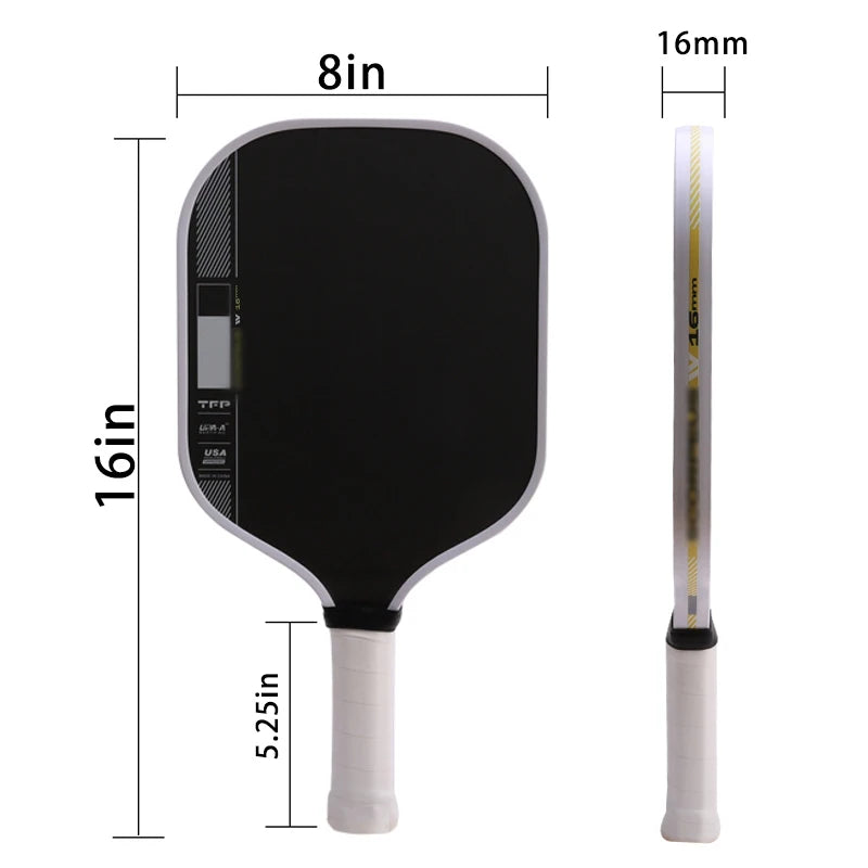 2025 Ben Johns IV 16mm T700 Gen4 Pickleball Paddle with Edgeless Style TFP Foam Core Carbon Fiber Entertainment Level-1