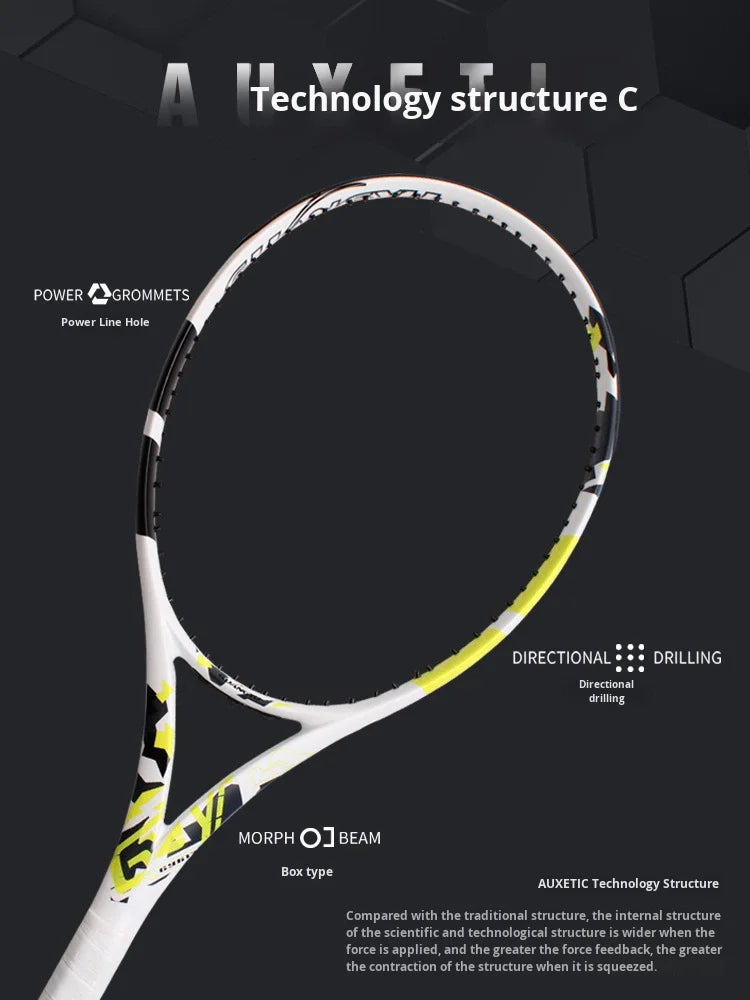 Carbon Fiber Tennis Racket-Durable Ultra-Light Professional Training Competition Racket Nylon for Intermediate Advanced-2