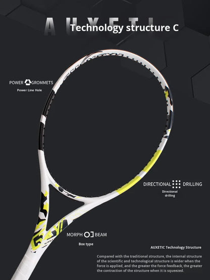 Carbon Fiber Tennis Racket-Durable Ultra-Light Professional Training Competition Racket Nylon for Intermediate Advanced-2