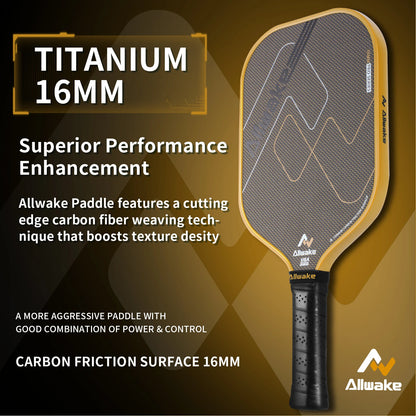 ALLWAKE Ergonomic Contour Grip & Titanium Carbon Friction Surface for All Skill Levels Adult Pickleball Paddle Set-2