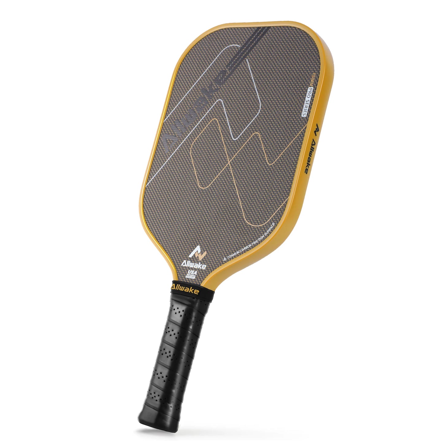 ALLWAKE Ergonomic Contour Grip & Titanium Carbon Friction Surface for All Skill Levels Adult Pickleball Paddle Set-1