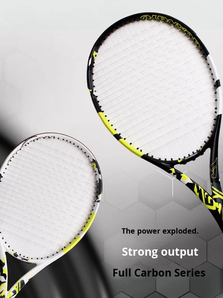 Carbon Fiber Tennis Racket-Durable Ultra-Light Professional Training Competition Racket Nylon for Intermediate Advanced-1