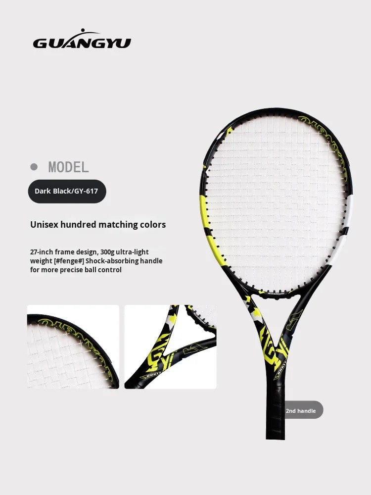 Carbon Fiber Tennis Racket-Durable Ultra-Light Professional Training Competition Racket Nylon for Intermediate Advanced-3