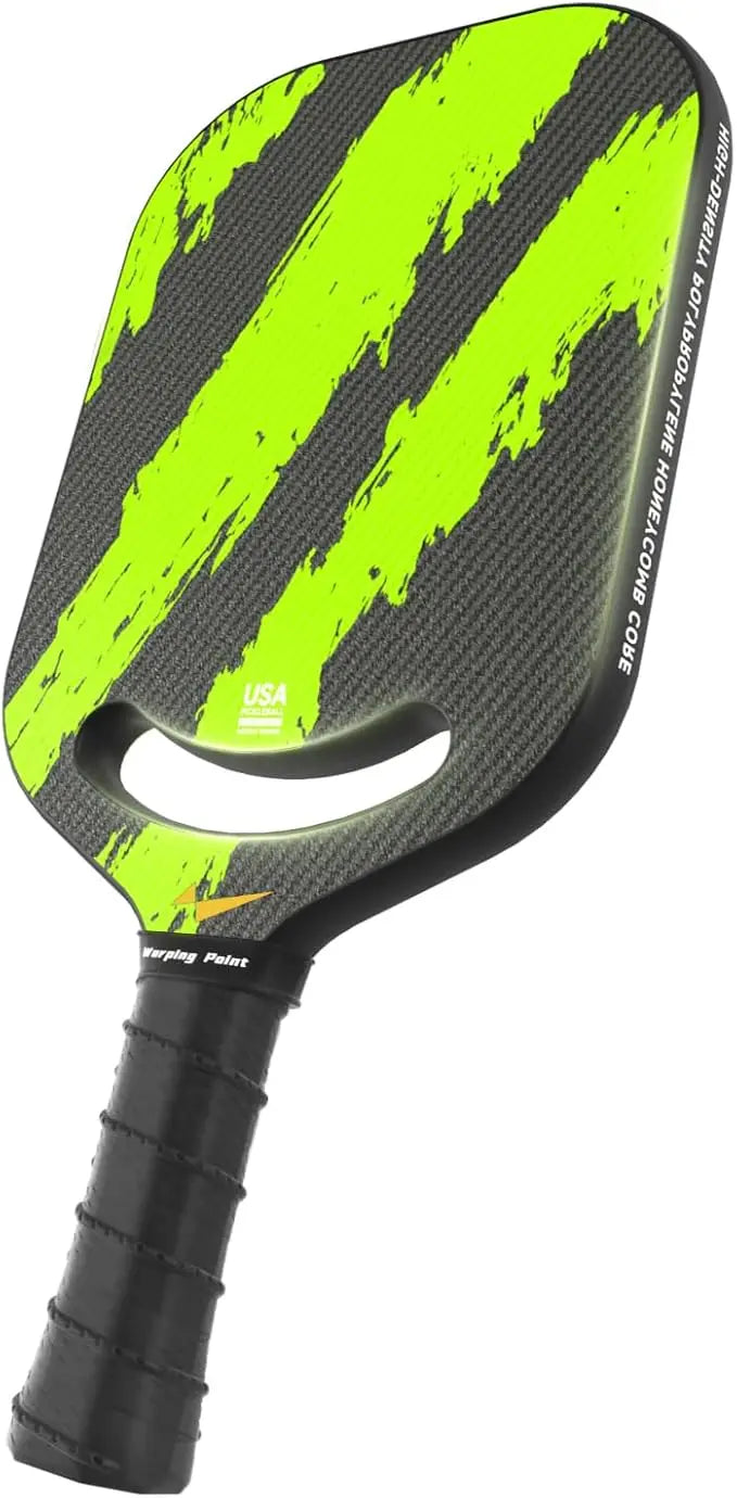 Warping Point Ascent Pickleball Paddles | Carbon Fiber Racket Aero Throat | Textured Grit Surface | Hexa Polymer Core | Designed-8
