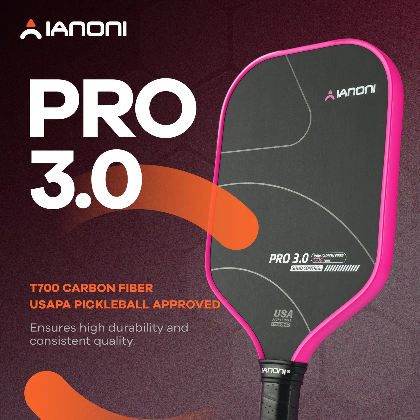 CASTON SPORTS PRO 3.0 Carbon Fiber Thermoformed T700 OEM/ODM Pickleball Paddle-1
