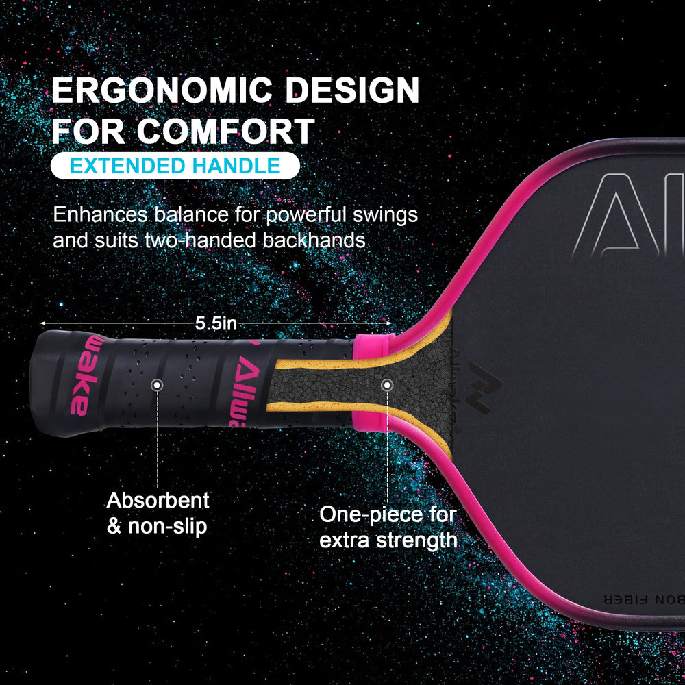 ALLWAKE T700 Raw Carbon Fiber Paddle with Advanced Foam Core Shock Absorption for High Spin & Powerful Shots Pickleball Paddles-2