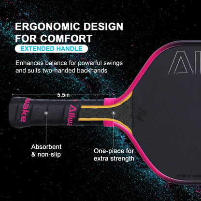 ALLWAKE T700 Raw Carbon Fiber Paddle with Advanced Foam Core Shock Absorption for High Spin & Powerful Shots Pickleball Paddles-2