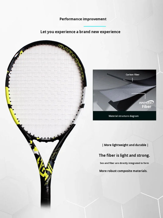 Carbon Fiber Tennis Racket-Durable Ultra-Light Professional Training Competition Racket Nylon for Intermediate Advanced-0