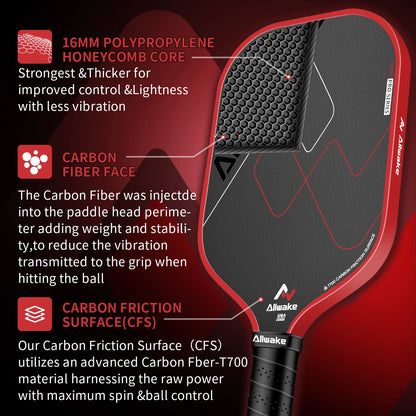 ALLWAKE Pickleball Paddles, Friction Surface Pickleball Rackets, Pickle Ball Paddle for Men and Women-5