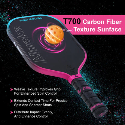 ALLWAKE T700 Raw Carbon Fiber Paddle with Advanced Foam Core Shock Absorption for High Spin & Powerful Shots Pickleball Paddles-4